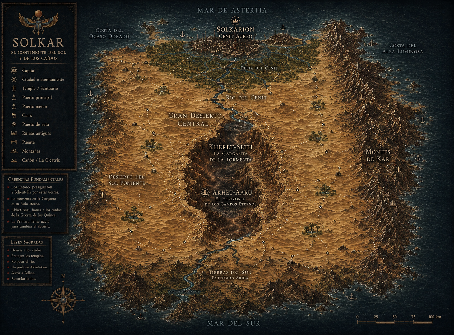 Mapa del continente de Solkar